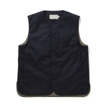 CURLY / カーリー | KNIT PADDED VEST solid - Navy