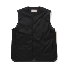 CURLY / カーリー | KNIT PADDED VEST solid - Black