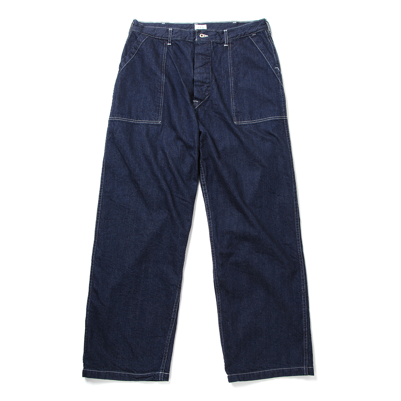 インディゴ スビンコットン デニムベイカーパンツ - Navy (ONE WASH)