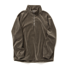 CURLY / カーリー | VELOUR HALF ZIP P/O - Greige