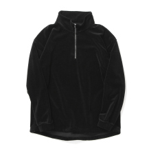 CURLY / カーリー | VELOUR HALF ZIP P/O - Black