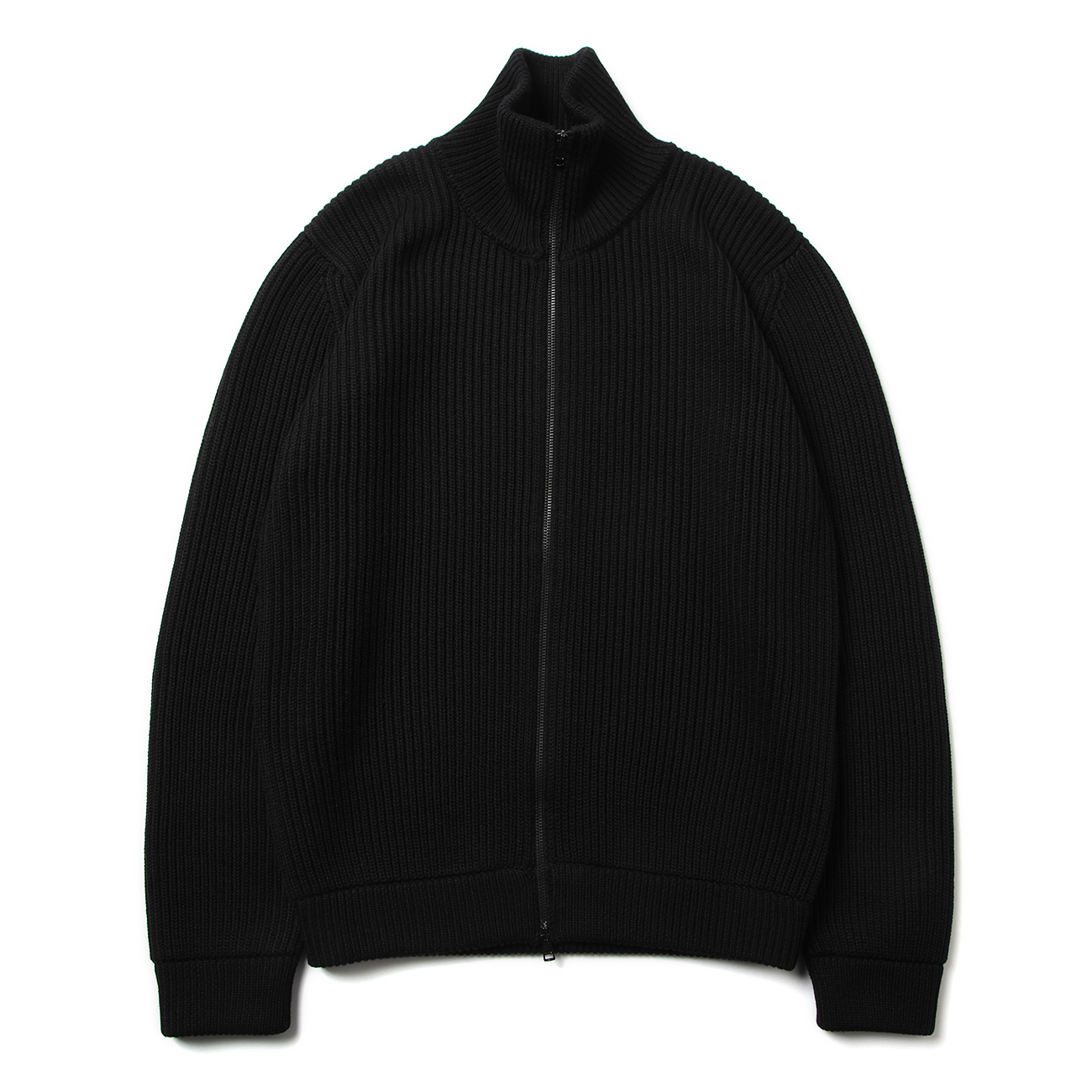 トップス interim HAND FRAMED DS ZIP KNIT 5 INTERIM / インテリム | HAND FRAMED DRIVERS ZIP KNIT - Black