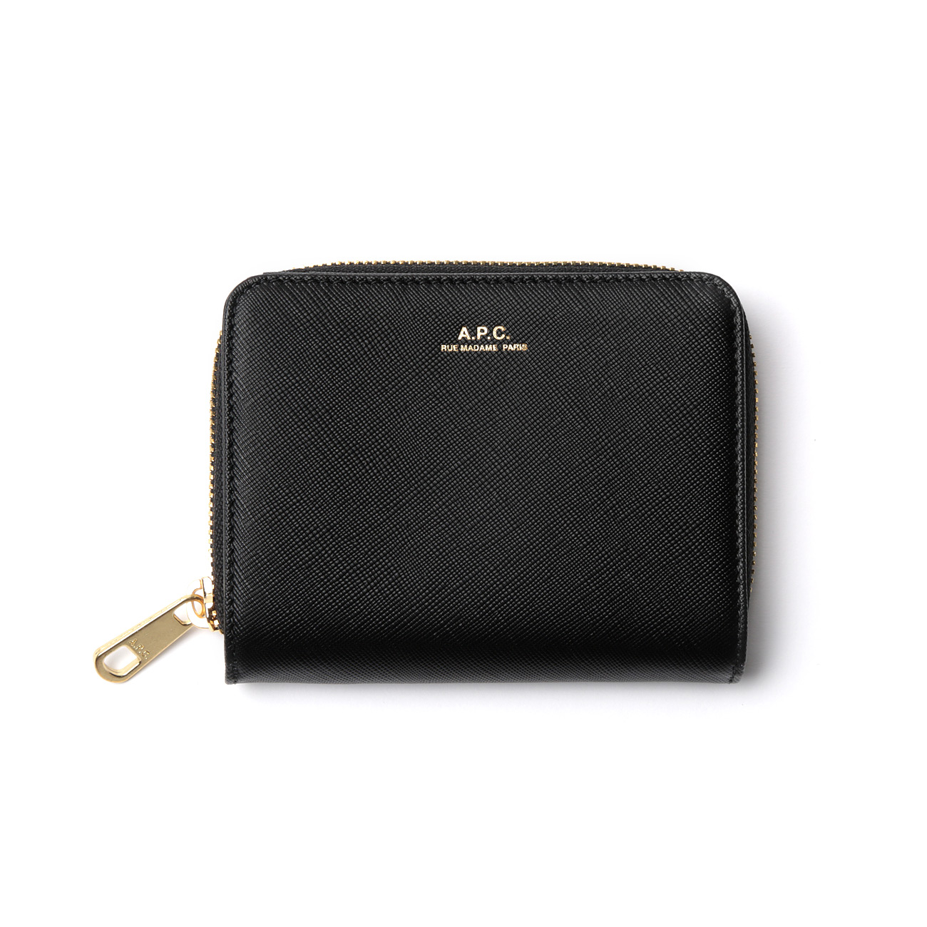 A.P.C. コンパクトウォレット エンボス Black-