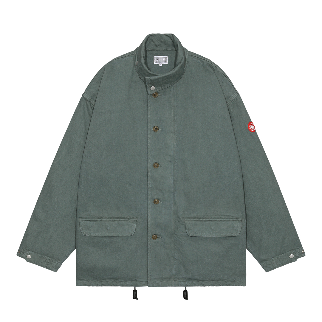 OVERDYE FOLD COLLAR COAT - Green