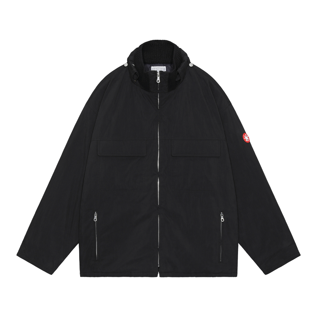 CN RIB COLLAR ZIP JACKET - Black