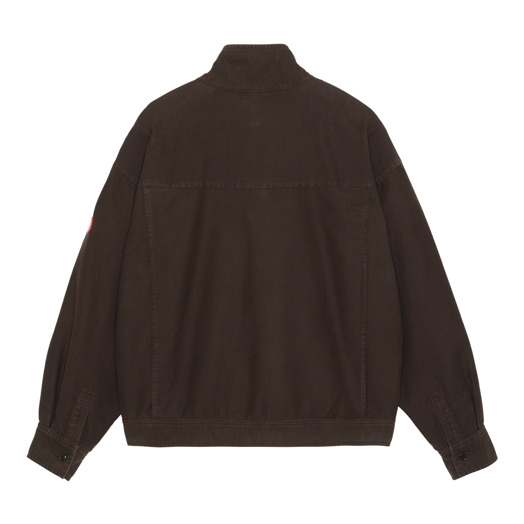 BRUSHED COTTON BUTTON JACKET - Brown