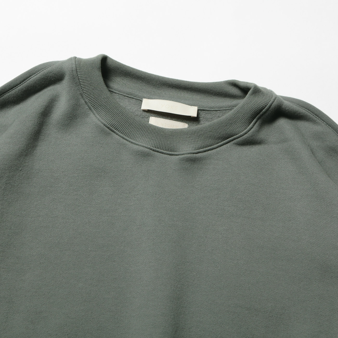 YOKE / ヨーク | OVERSIZED PIPING SWEAT SHIRT - Dusty Green