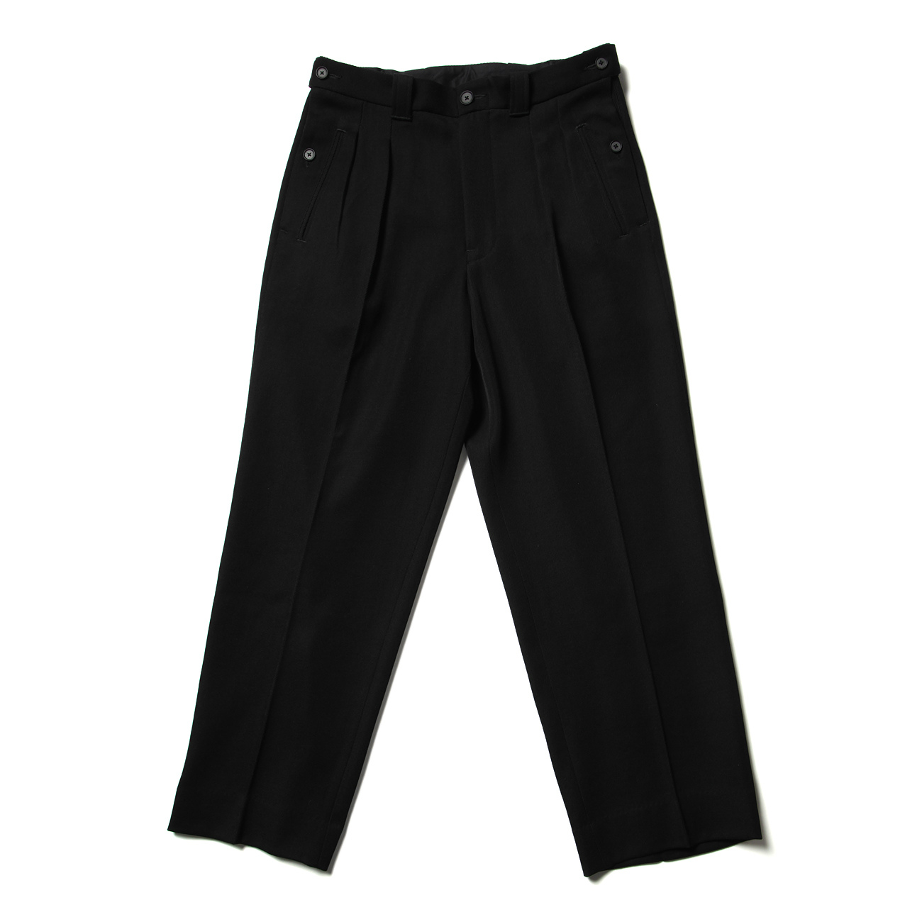 YOKE / ヨーク | 2TUCK WIDE GURKHA TROUSERS - Black | 通販 - 正規 