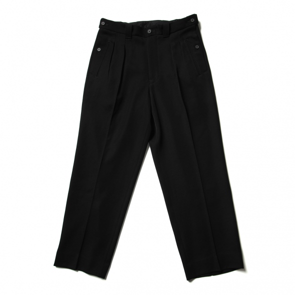 2TUCK WIDE GURKHA TROUSERS - Black