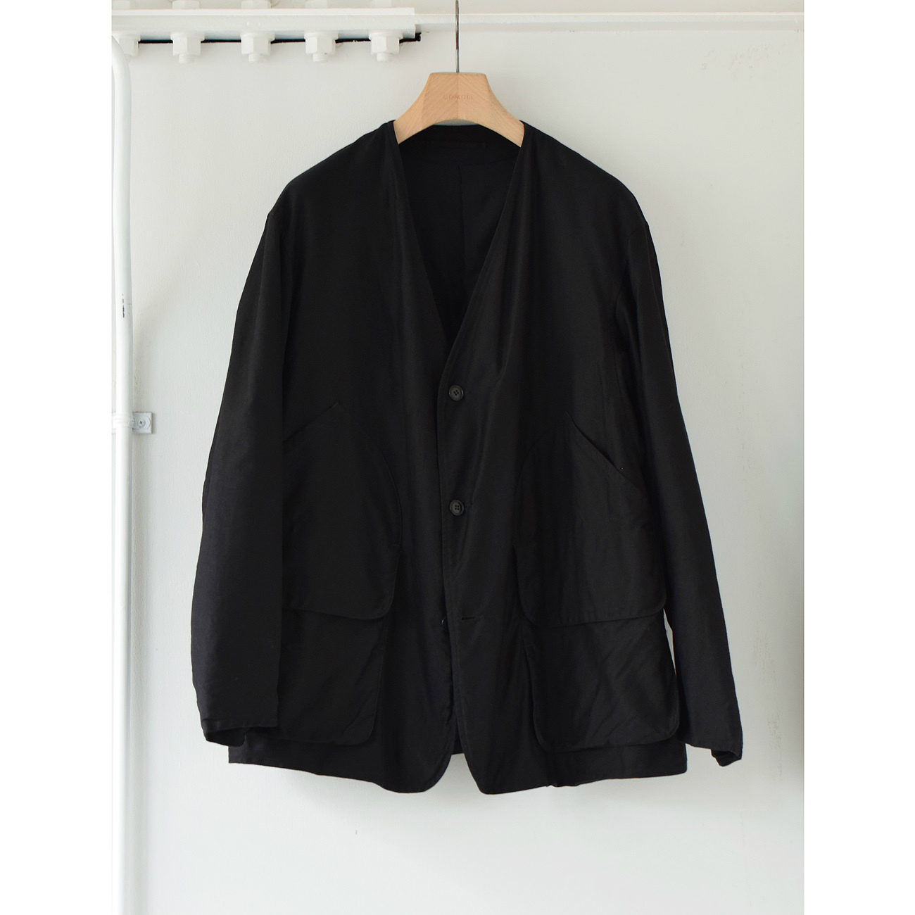 COMOLI◇20AW/コットンサテンスタンドカラージャケット/1/チャイナ/BLK ...