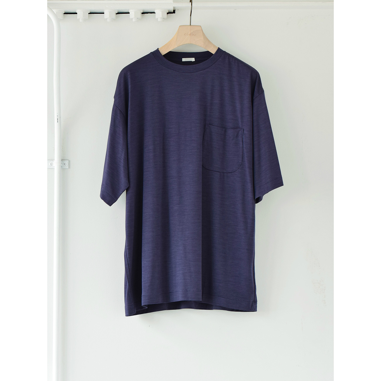 COMOLI 21SS ウール天竺半袖クルーフレンチネイビーサイズ3 新品未使用Tシャツ/カットソー(半袖/袖なし)