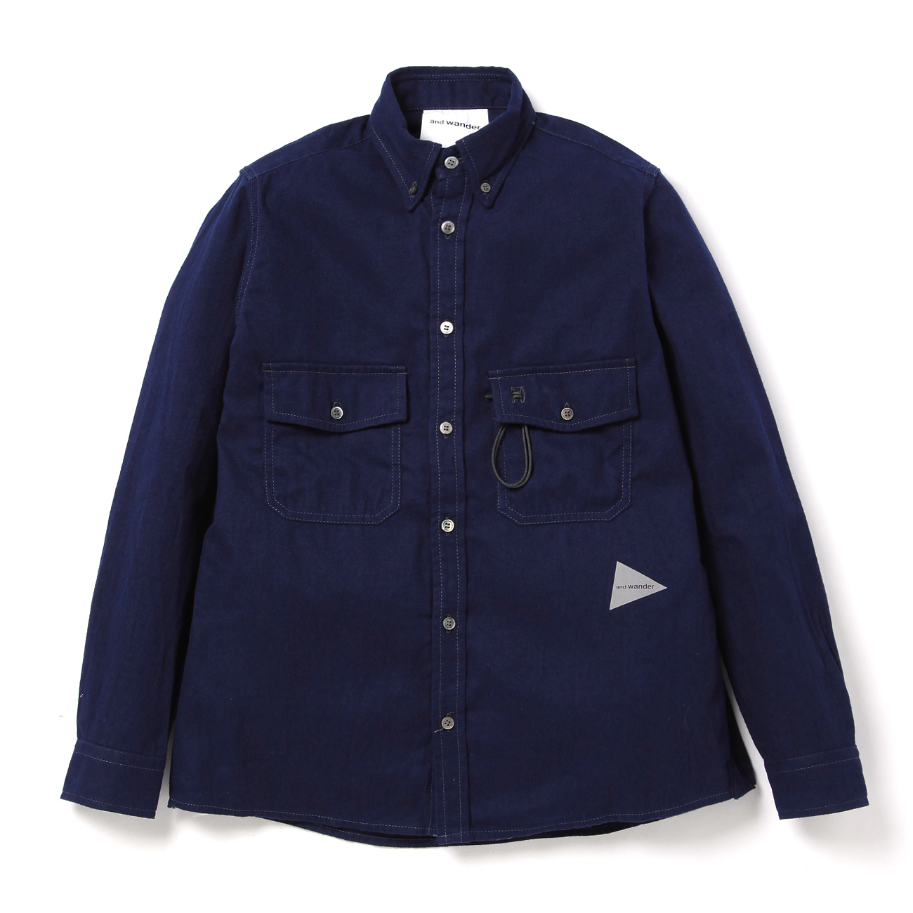 and wander / アンドワンダー | thermo nell shirt (M) - Navy | 通販