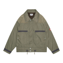 C.E / シーイー | LEATHER SHOULDER BOMBER JACKET - Khaki