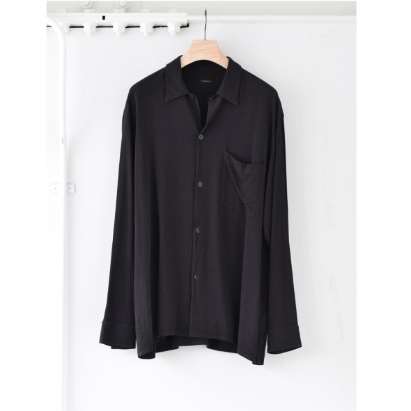 メンズCOMOLI コモリ/ レーヨン オープンカラーシャツ BLACK 24SS - www.klebernobrega.com.br