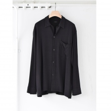 COMOLI / コモリ | レーヨン オープンカラーシャツ - Black