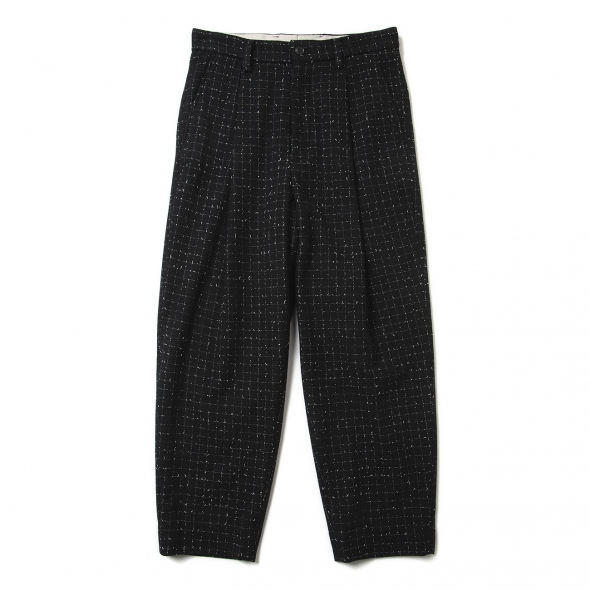 URU / ウル | WOOL TWEED - 1 TUCK PANTS - Black | 通販 - 正規取扱店