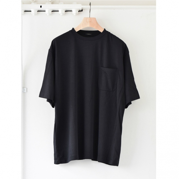 COMOLI コモリ ウール天竺半袖クルー ネイビー サイズ1 20SSTシャツ/カットソー(半袖/袖なし)