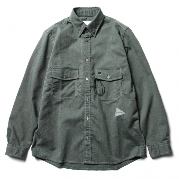 and wander / アンドワンダー | soft ox shirt (M) - Green