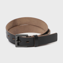 Yohji Yamamoto Ys for men / ヨウジヤマモト ワイズフォーメン | CHROMEXCEL LEATHER PLAIN BLACK BELT - Black