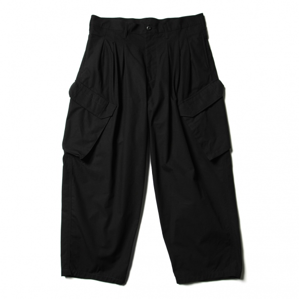 Yohji Yamamoto POUR HOMME | BLACK Scandal RIPSTOP 12TACK PANTS