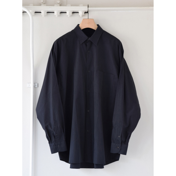 COMOLIシャツ23SS　ネイビー COMOLI 23SS シルクネル スキッパーシャツ NAVY - メルカリ