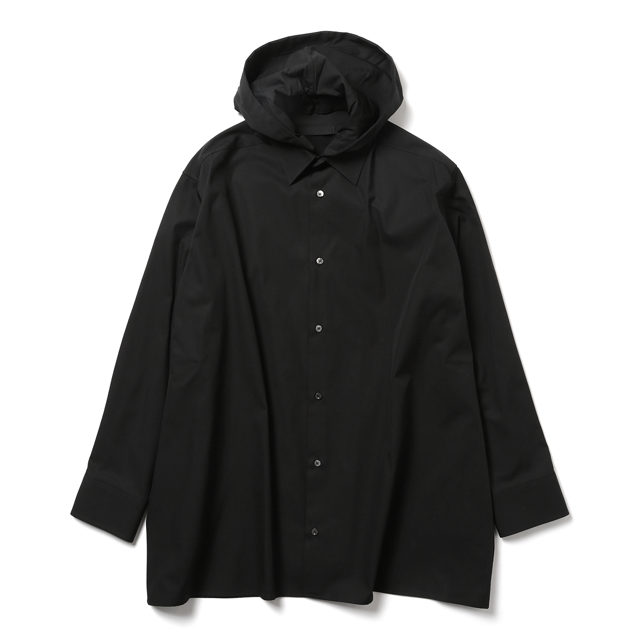 Hooded Oversized Shirt - Black