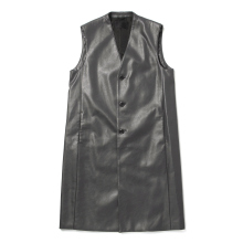 th products / ティーエイチプロダクツ | Synthetic Leather Sleeveless Coat - Gray
