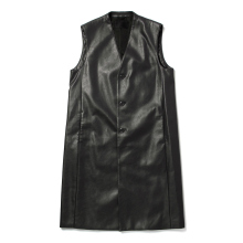 th products / ティーエイチプロダクツ | Synthetic Leather Sleeveless Coat - Black