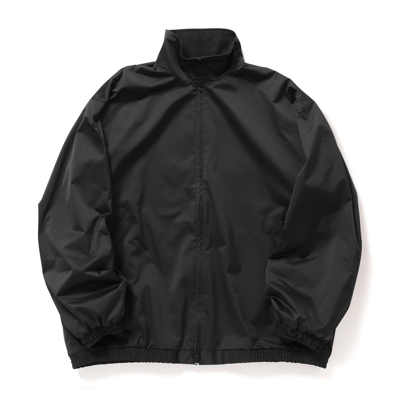 ssstein / シュタイン | SILK-BACK STAND COLLAR ZIP JACKET - Black