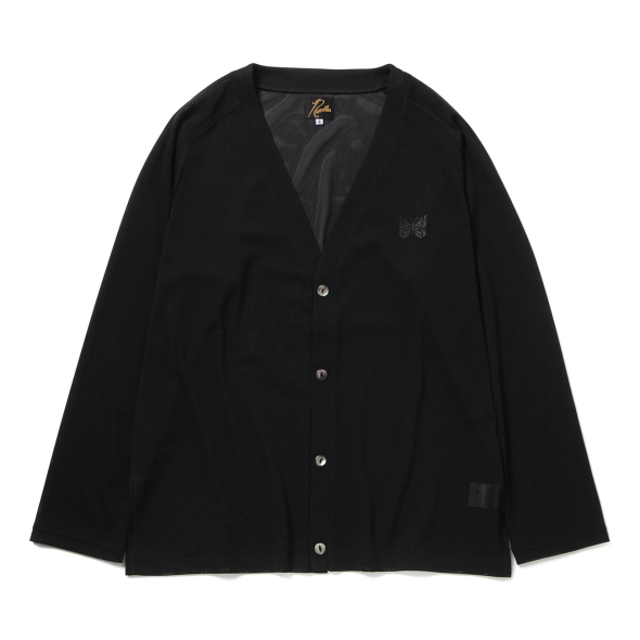 トップス NEEDLES V NECK CARDIGAN - POLY MESH Needles / ニードルズ | V Neck Cardigan - Poly Mesh - Black