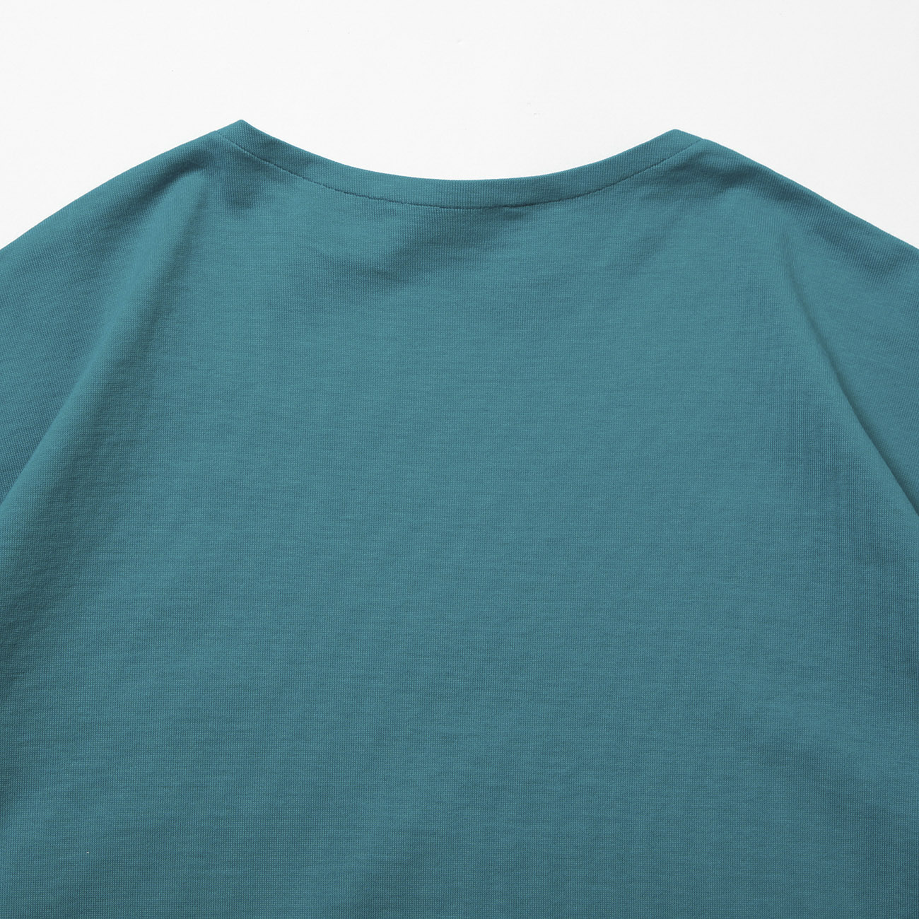 LUSTER PLAITING NARROW BOAT NECK TEE - Teal Green 背面