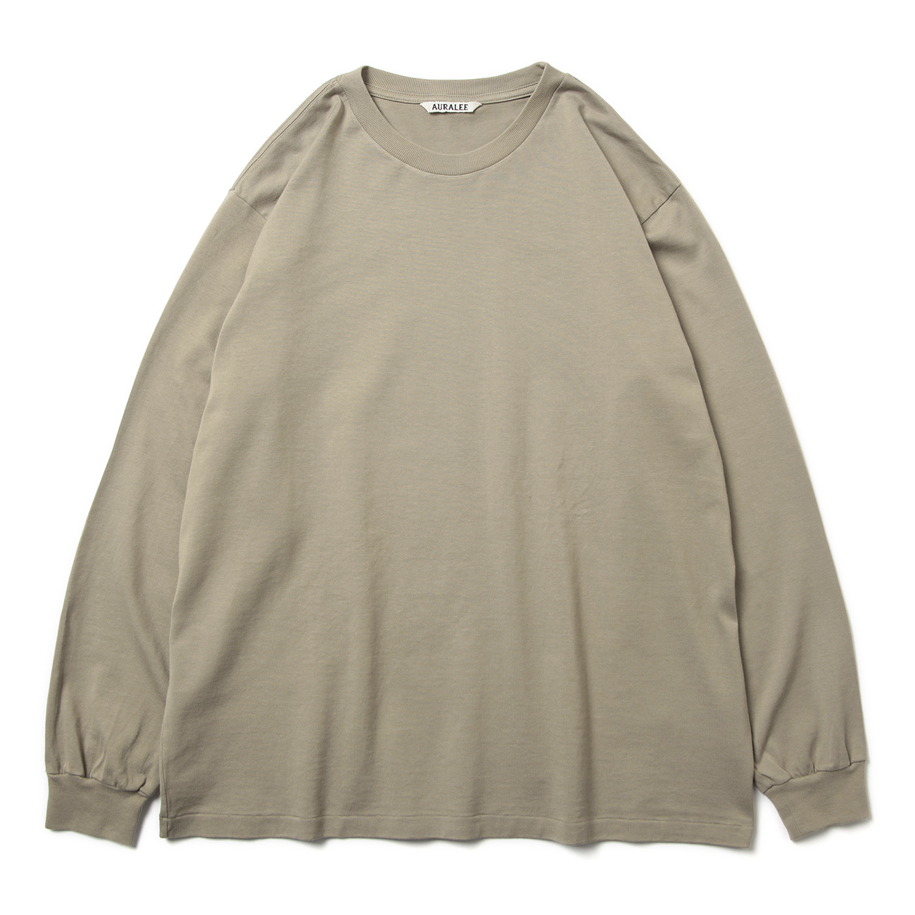 AURALEE / オーラリー | LUSTER PLAITING L/S TEE (メンズ) - Khaki