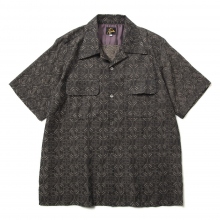 Needles / ニードルズ | S/S Classic Shirt - CU/C Geometric Jq. - Brown