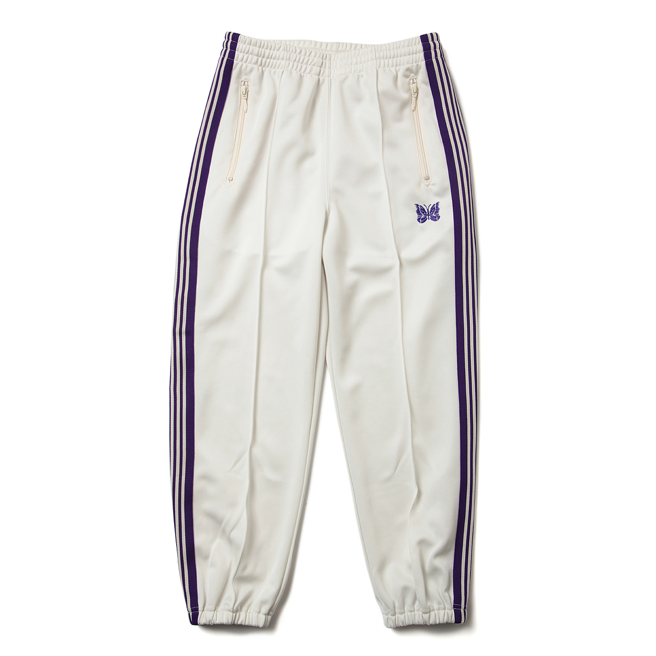 Needles / ニードルズ | Zipped Track Pant - Poly Smooth - Ice White