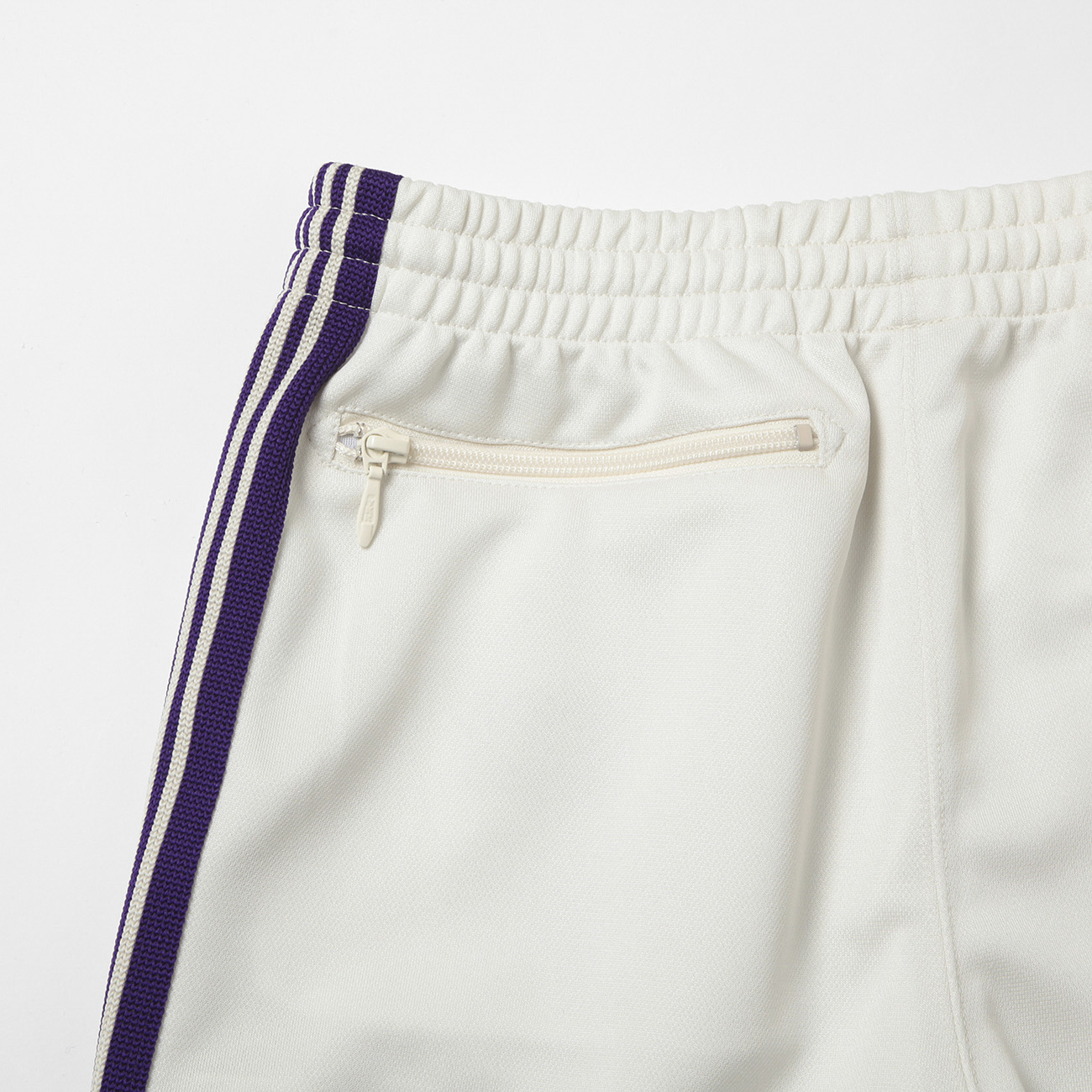 Needles / ニードルズ | Zipped Track Pant - Poly Smooth - Ice White