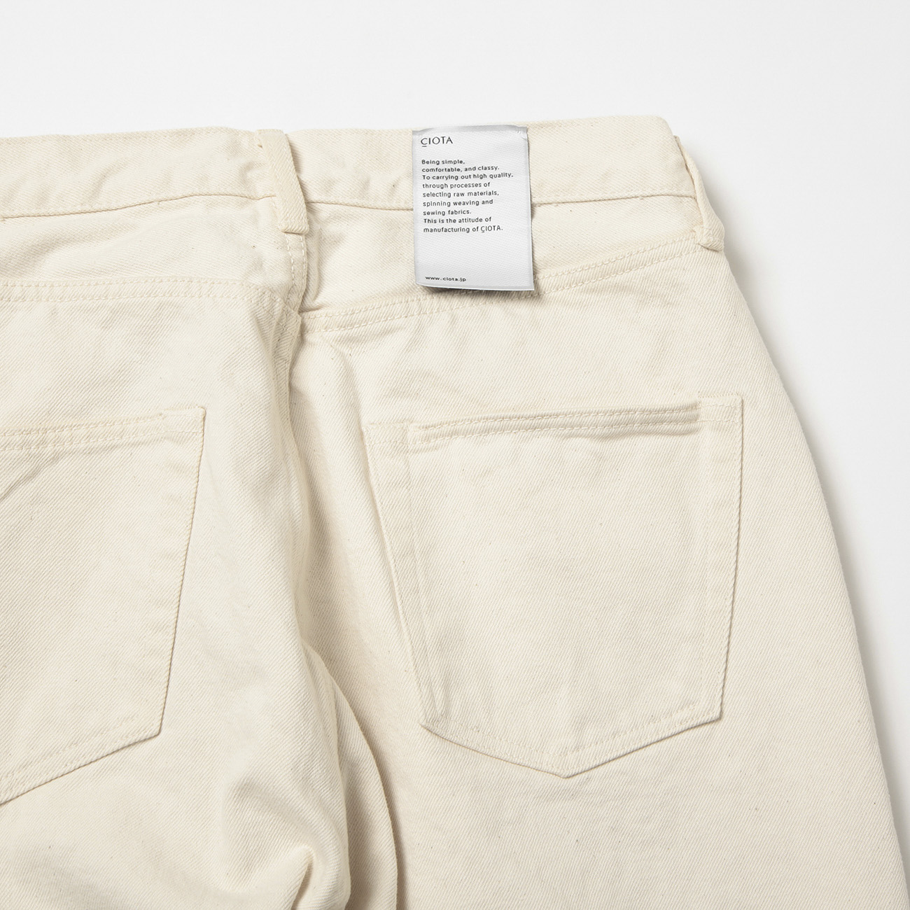 CIOTA / シオタ | ホワイト スビンコットン 13.5oz ストレート