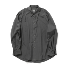 YOKE / ヨーク | Suvin Gold Cotton Poplin Loose Fit Shirt - Charcoal