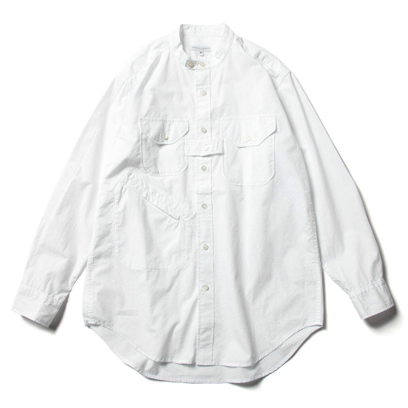 Banded Collar Shirt - 100s 2Ply Broadcloth - White