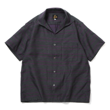 Needles / ニードルズ | S/S Italian Collar Shirt - PE/C Fine Pattern Stripe Jq. - Green
