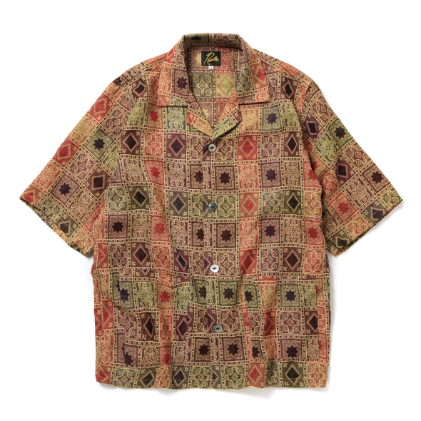 Needles / ニードルズ | Cabana Shirt - Poly India Jq. - Rust / Navy