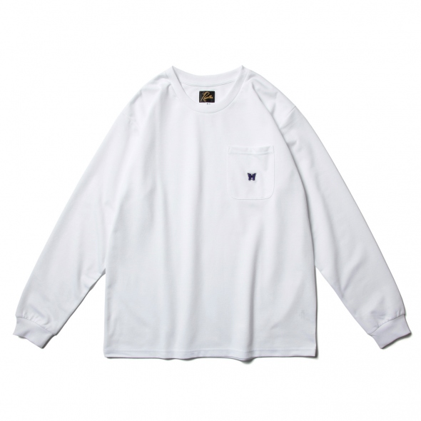 Needles / ニードルズ | L/S Crew Neck Tee - PE/C Jersey - White