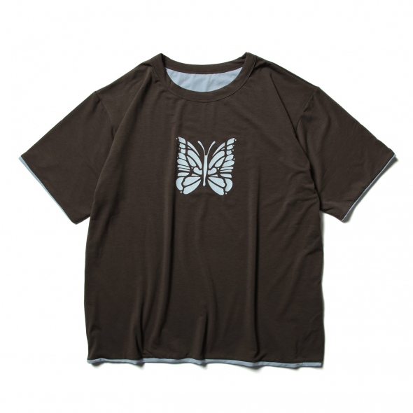 Needles / ニードルズ | S/S Reversible Tee - PE/R/PU Jersey - Brown