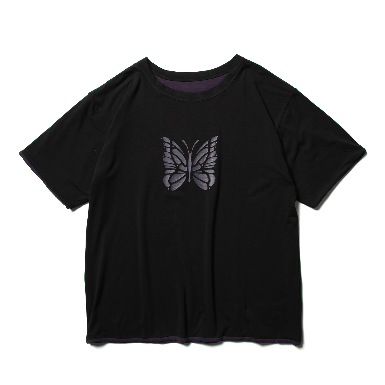 Needles / ニードルズ | S/S Reversible Tee - PE/R/PU Jersey - Black