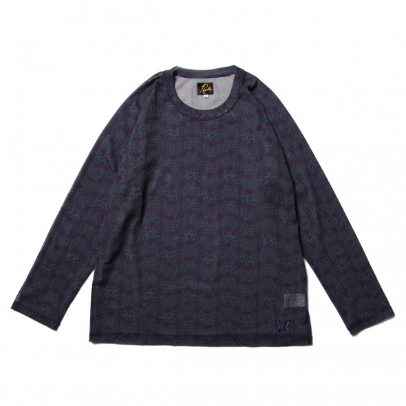 21SS NEEDLES L/S U Neck Tee Poly Mesh 総柄 NEEDLES(ニードルズ) L/S U NECK TEE-Poly Mesh 長袖 Uネック T