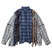 Needles / ニードルズ | Rebuild by Needles - Flannel Shirt ->7 Cuts Zipped Shirt / Wide  - Fサイズ_2
