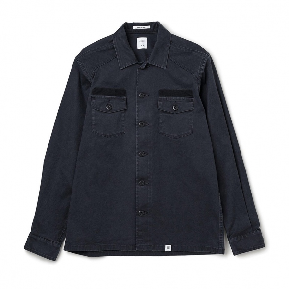 L/S MILITARY SHIRT 「CLIFF」 - Black