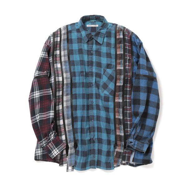 Rebuild by Needle「7Cuts ZippedWide Shirt Vol.4512【Rebuild By Needles：7 Cuts Zipped Wide Shirt】 - doo-bop