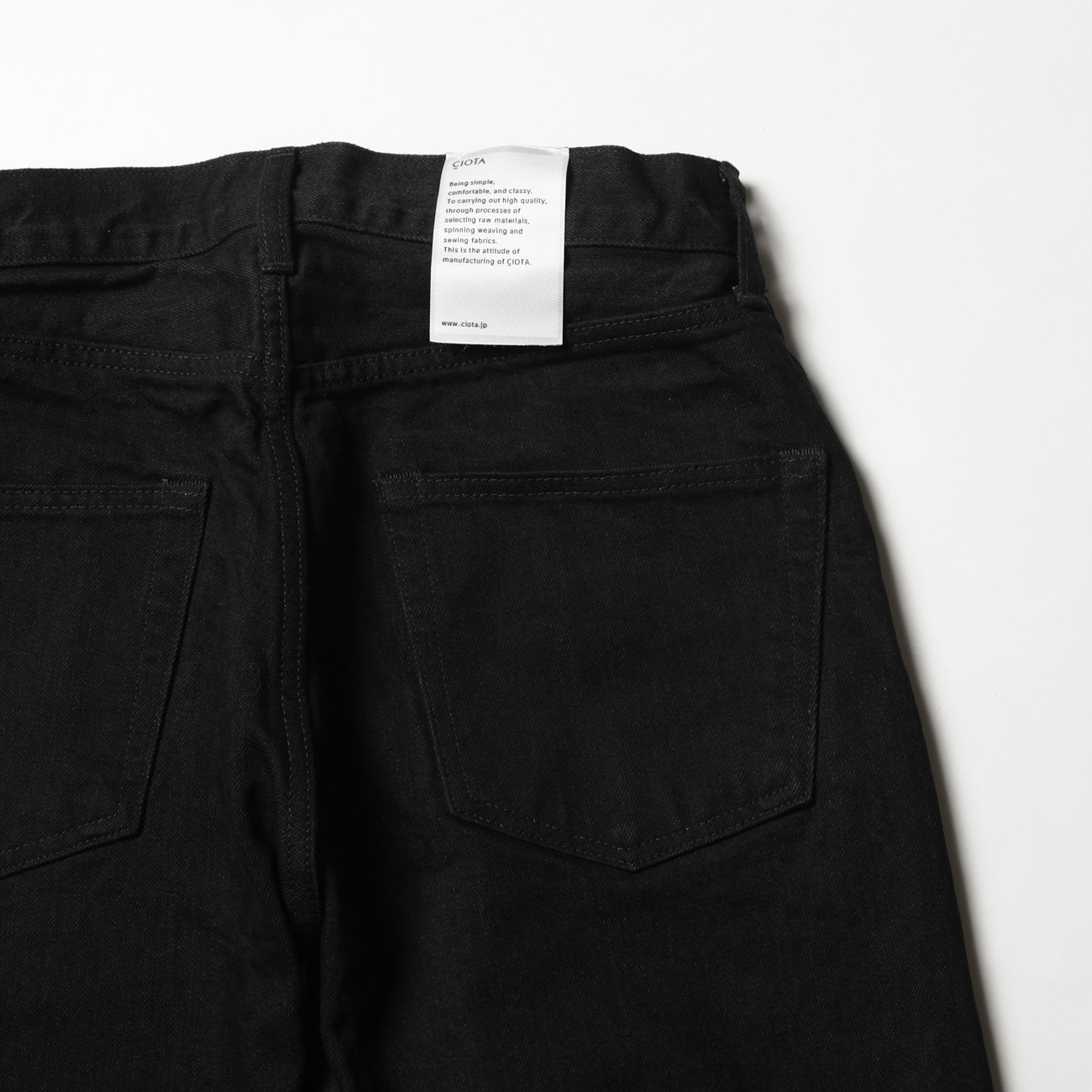 CIOTA / シオタ | ブラック スビンコットン 13.5oz ストレートデニム