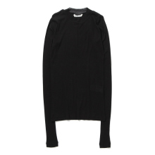 AURALEE / オーラリー | SUPER HIGH GAUGE SHEER RIB L/S TEE (レディース) - Black