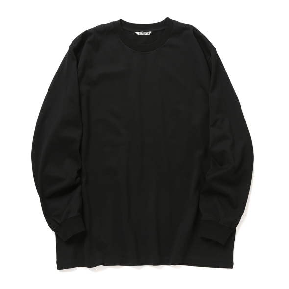 AURALEE / オーラリー | LUSTER PLAITING L/S TEE (メンズ) - Black